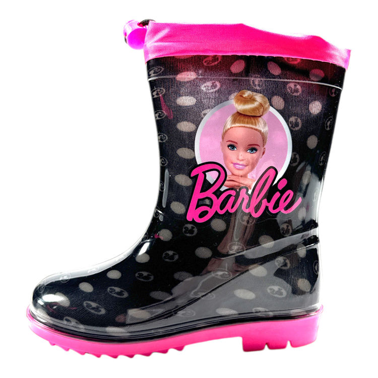 Picture of BAR5255321 GIRLS BARBIE BLACK WELLIES WITH FASTENER